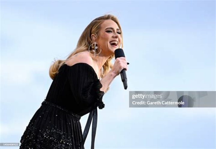 Adele performs on stage as American Express present BST Hyde Park in Hyde Park