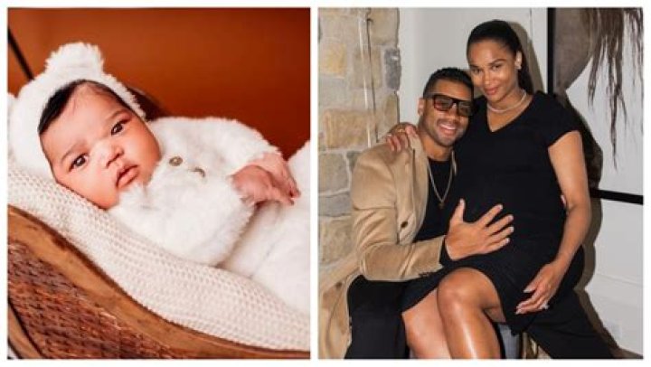 Ciara cuddles her baby boy Win