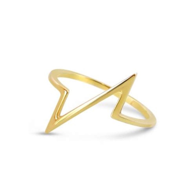 Glamrocks Breakline Ring in Gold, $280